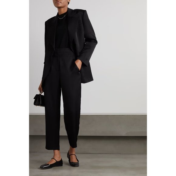 Envelope1976 Bianca Tapered Pants 25" / FR 34 / US 2 / Shiny Black Net-A-Porter - Picture 1 of 10